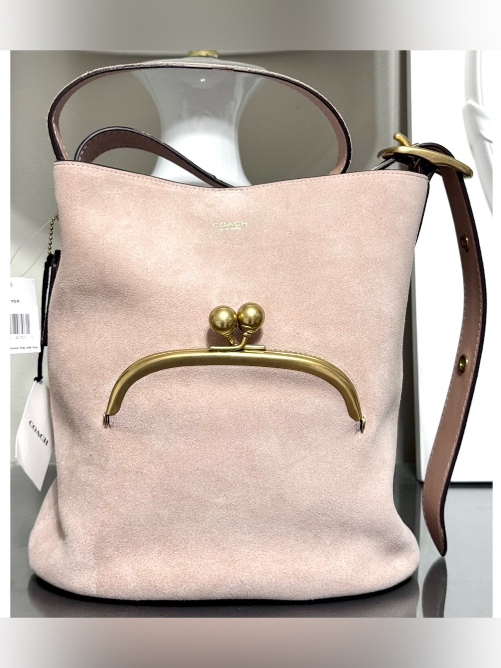 COACH Bleecker Bucket Bag With Kisslock, NUAGE